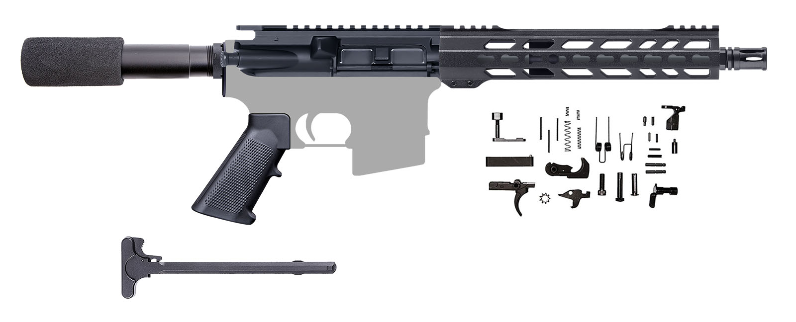 AR-15 Blemished Pistol Kit / 300AAC / 1:8 / 10″ CBC KEYMOD AR-15 HANDGUARD / Pistol Buffer Tube / CHARGING HANDLE / AR-15 LOWER PARTS KIT - B-305-747 (DOES NOT INCLUDE BCG)