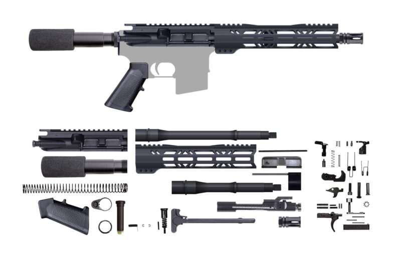 UNASSEMBLED AR-15 Pistol Kit – 10.5 INCH / 300AAC / 1:8 / 10 INCH M-LOK ...